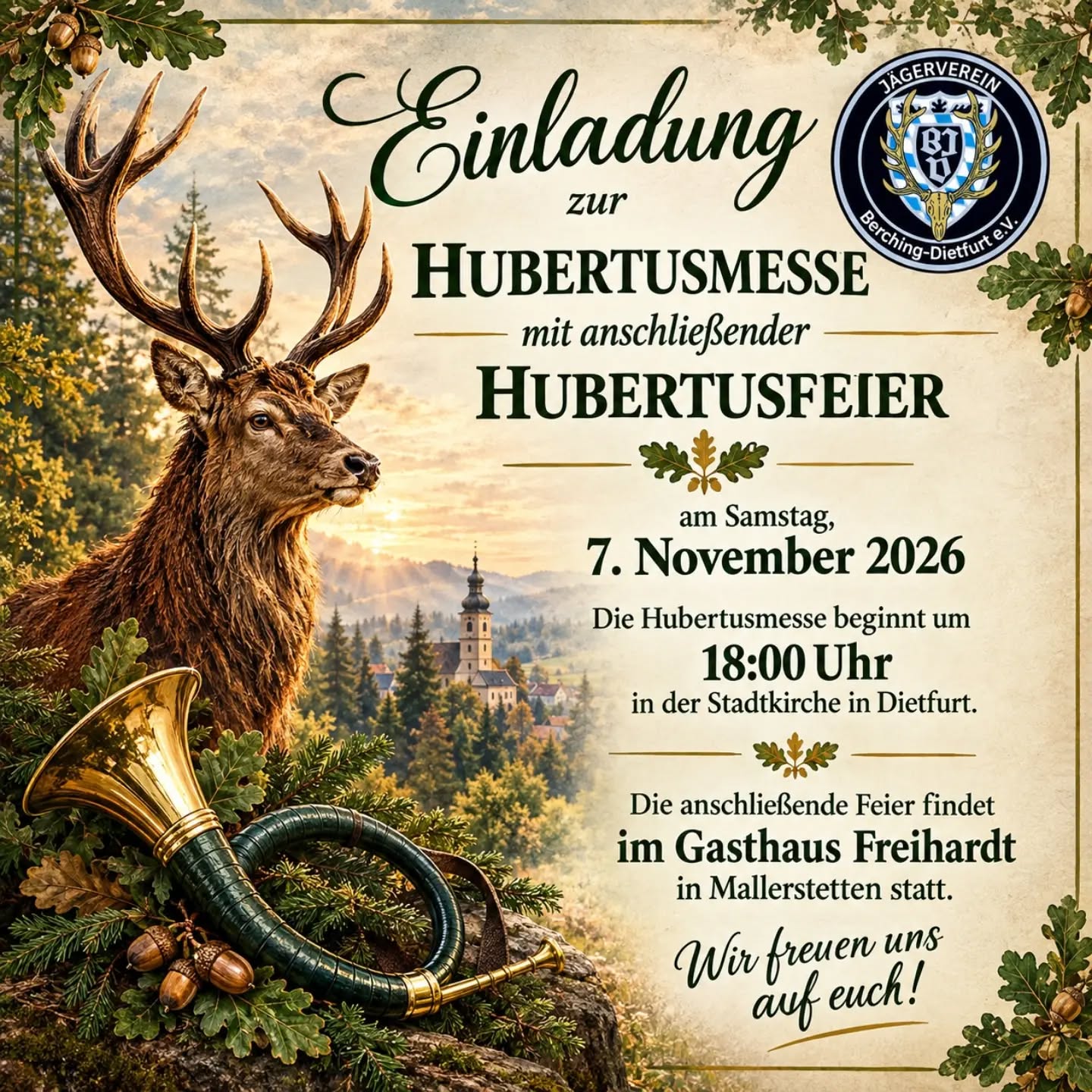 Einladung zur Hubertusfeier